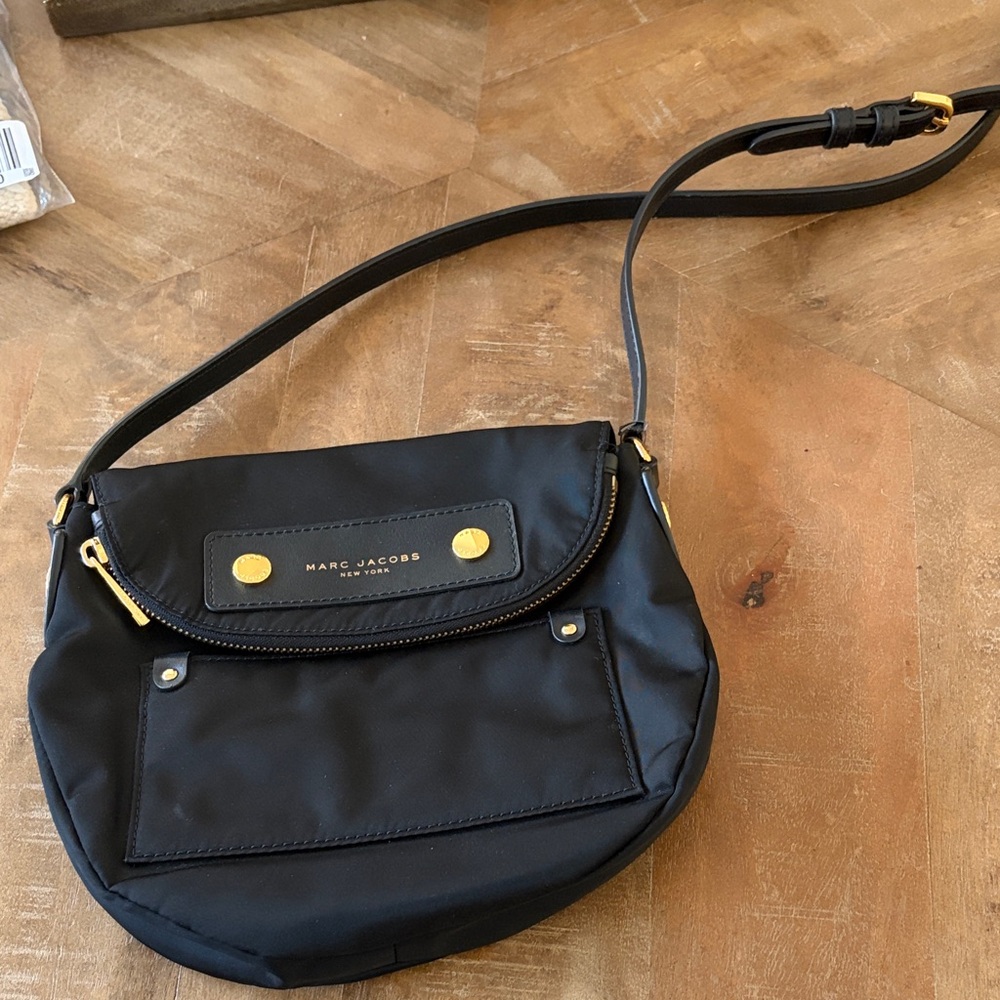 Marc Jacobs Black and Gold Crossbody Bag